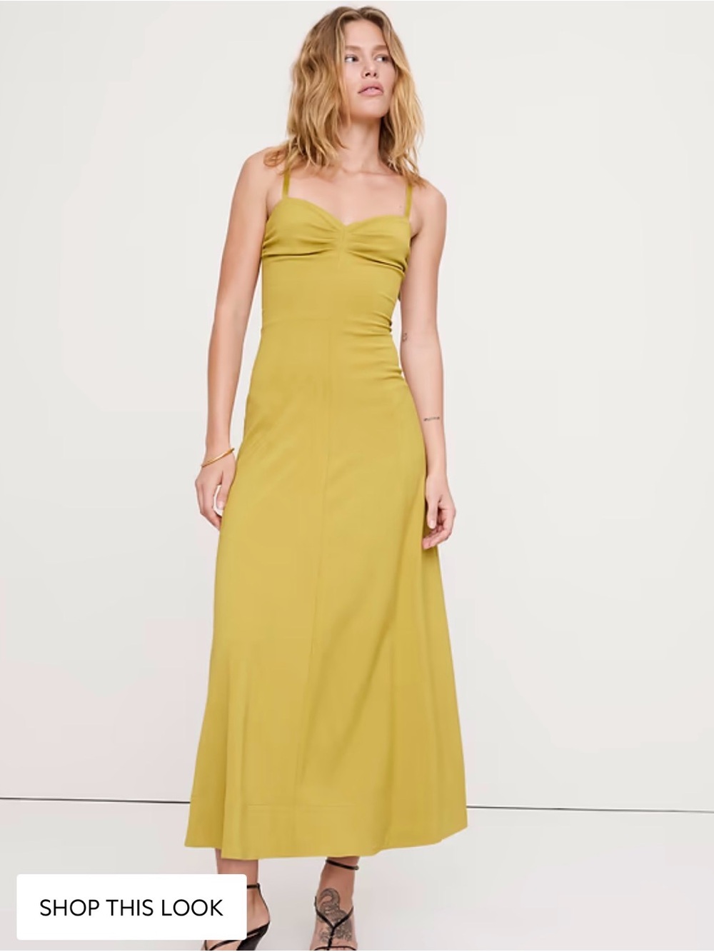 Banana Republic Mustard Spaghetti-Strap Maxi Dress